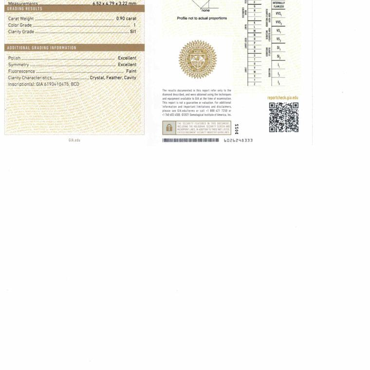 Radiant, 0.9 Ct, I, SI1